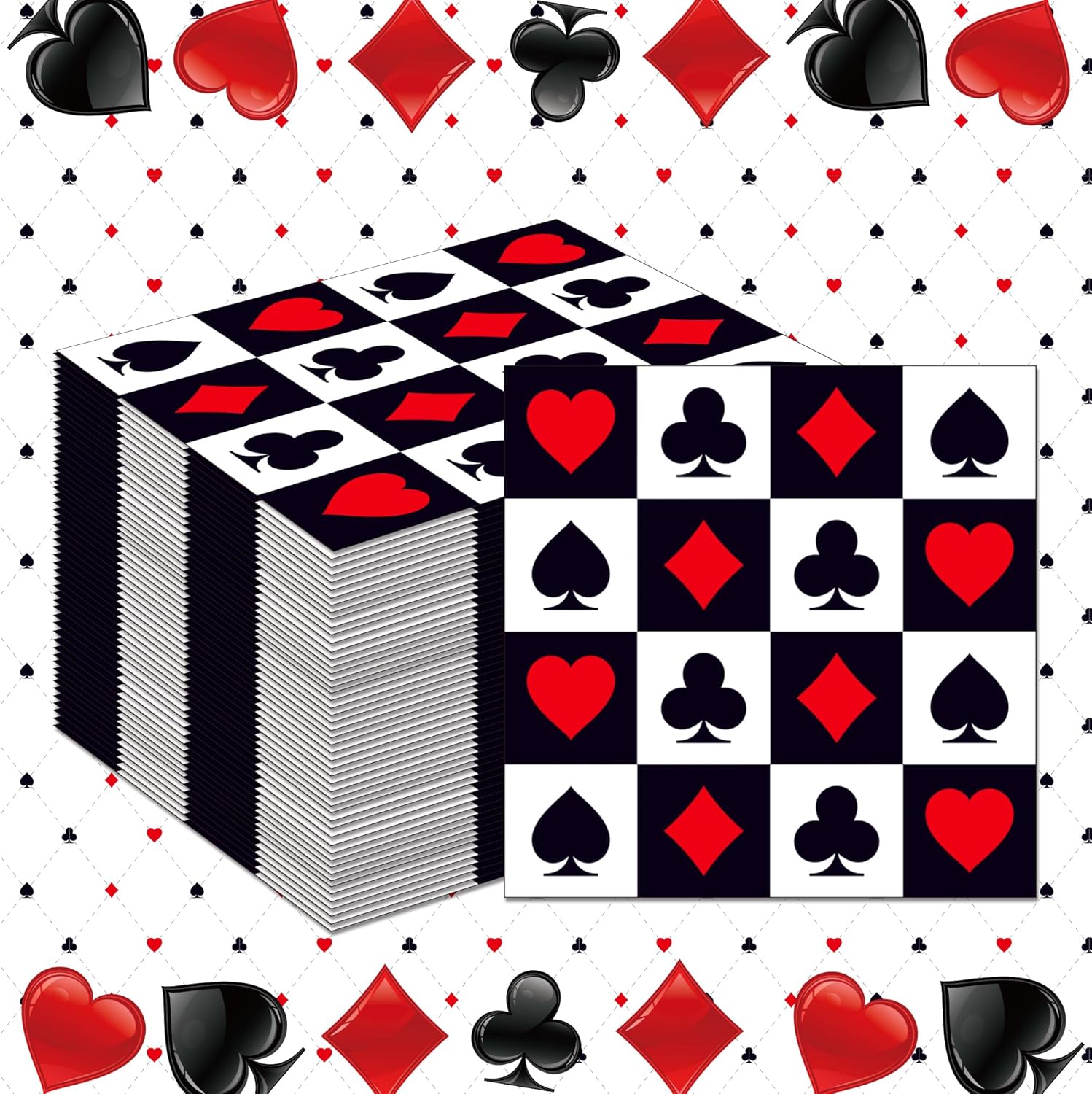 Party Games Night - 20/40/60/80 قطعة موضوع الكازينو بوكر المناديل
